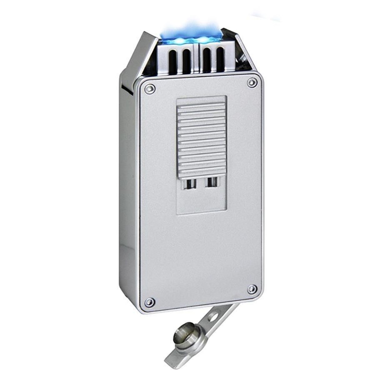 TR2905,Porsche Design İki Torch Perde Alev Gümüş Puro Çakmağı