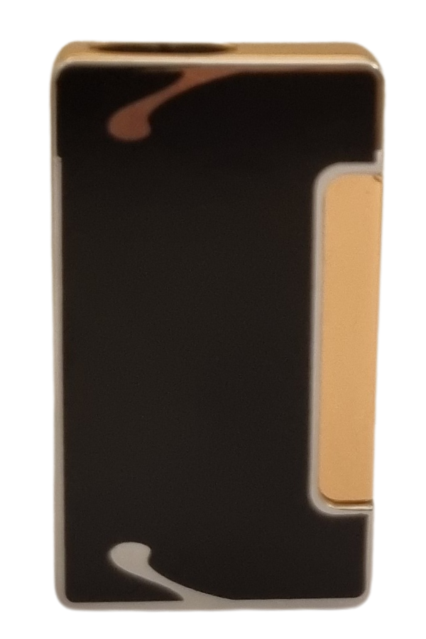TR8018,PremiumQuality Gümüş -Siyah Desenli Çift Torch Metal Puro Çakmağı