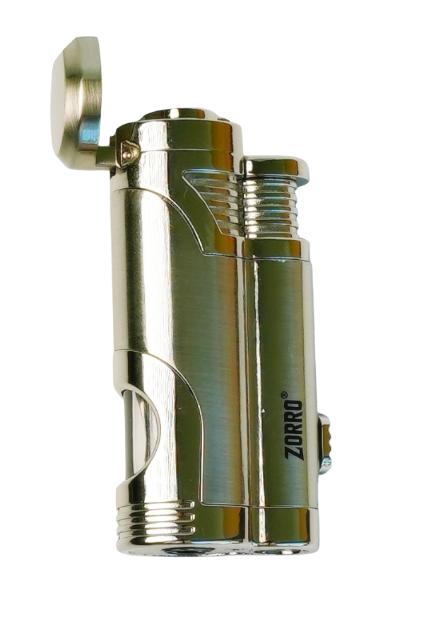 TRM1000,Zorro 2 Torch Pürmüz Gümüş Metal Puro Çakmağı