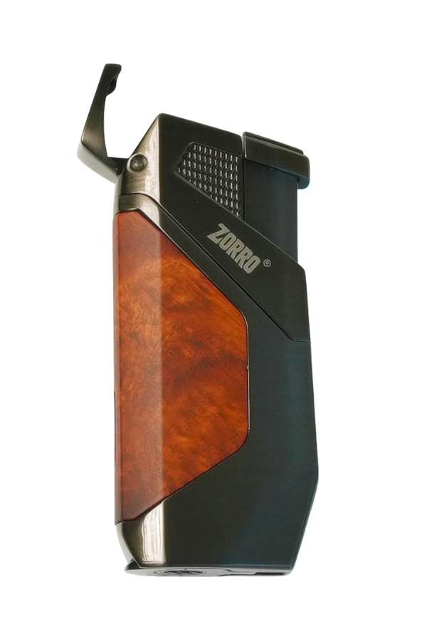 TRM1005,Zorro 2 Torch Pürmüz Ahşap Gunmetal Metal Puro Çakmağı