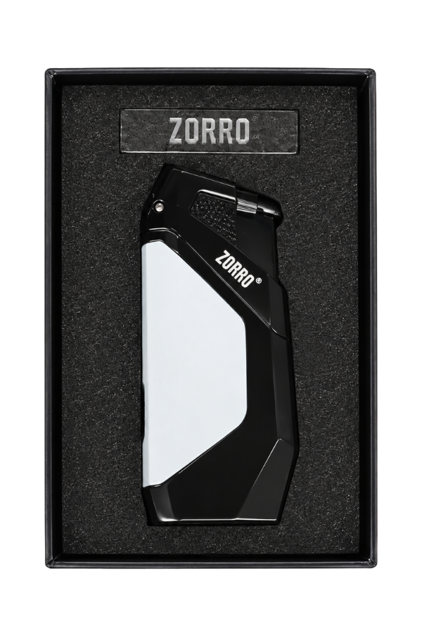 TRM1027,Zorro Çift Torch Pürmüz Siyah Gunmetal Metal Puro Çakmağı
