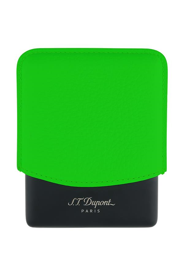 TR7481,S.T. Dupont Neon Yeşil-Siyah Deri Cigarillo Kılıfı 183117