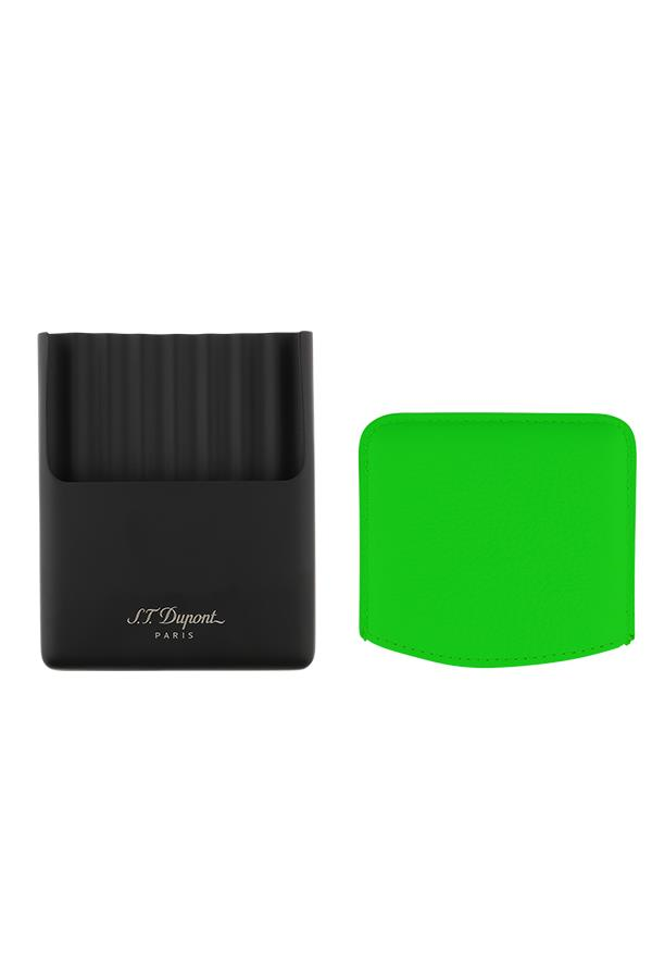 TR7481,S.T. Dupont Neon Yeşil-Siyah Deri Cigarillo Kılıfı 183117