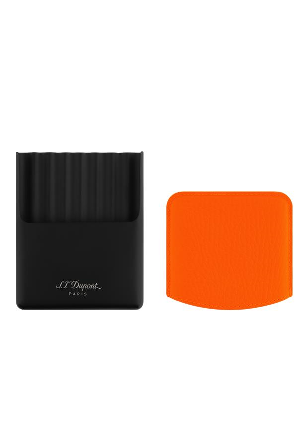TR7479,S.T. Dupont Turuncu-Siyah Deri Cigarillo Kılıfı 183114