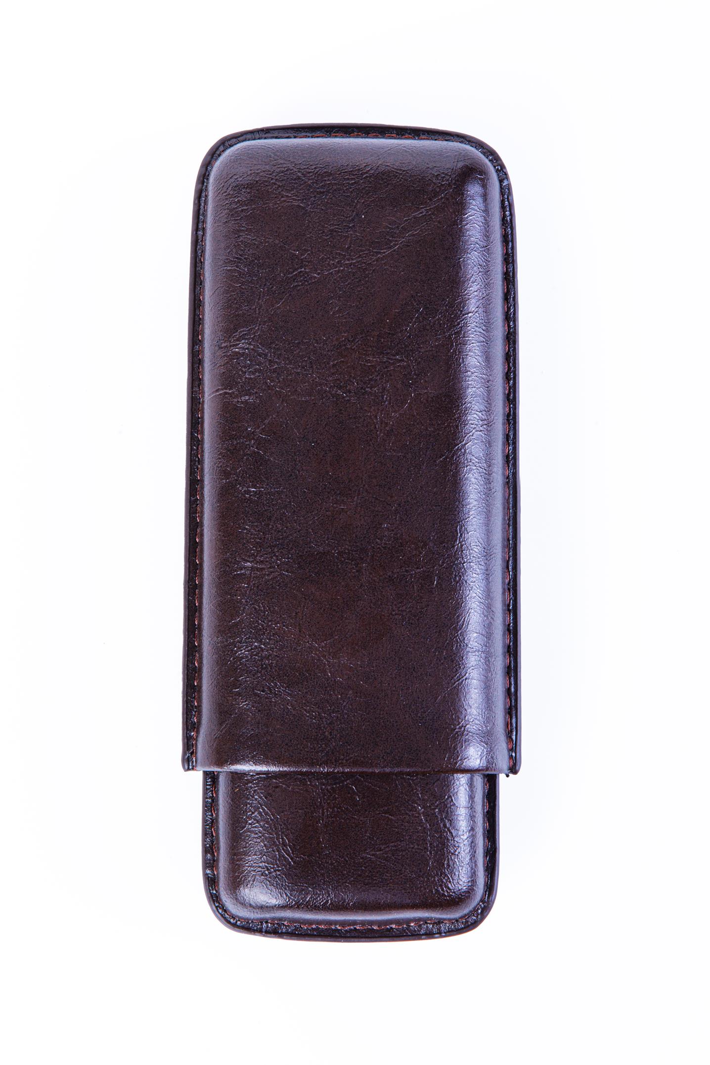 TR8225,Cohiba Kahverengi İkili Deri Puro Kılıfı