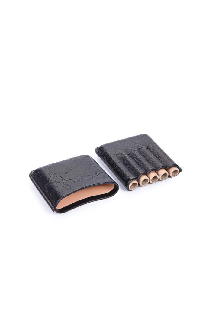 TR6846,Cohiba Siyah Deri Toscanello Kılıfı