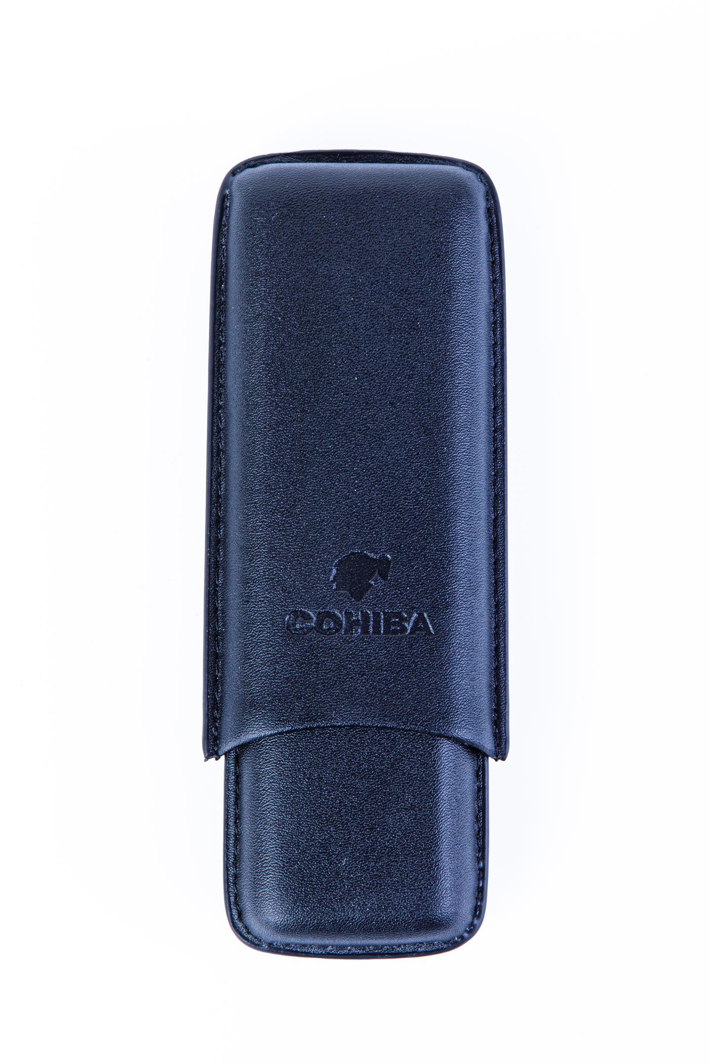 TR8230,Cohiba Siyah İkili Deri Puro Kılıfı
