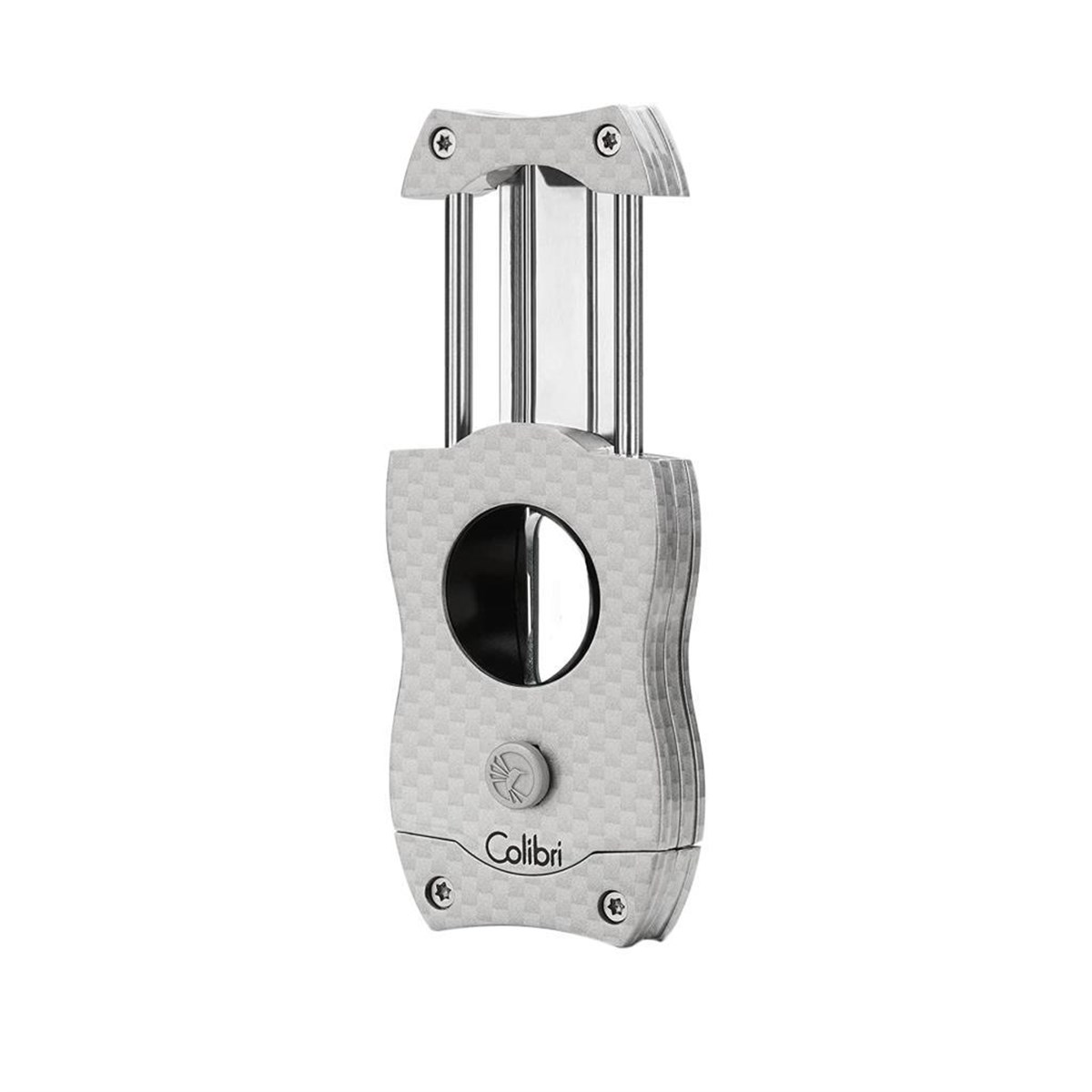 TR4240,Colibri V-Cut Karbon Desenli Gümüş Puro Kesici