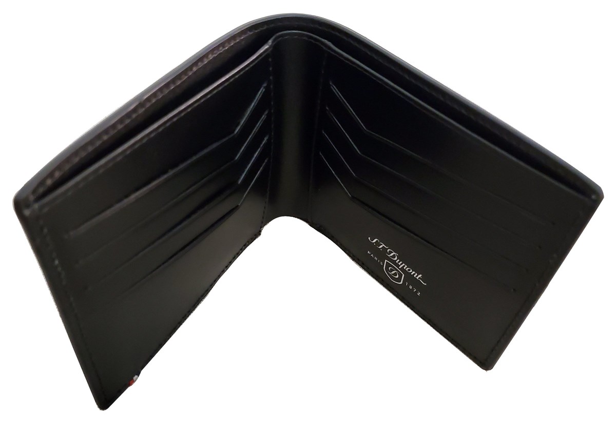TR4461,S.T Dupont Defi 8 Kartlı Siyah Deri Cüzdan 170402