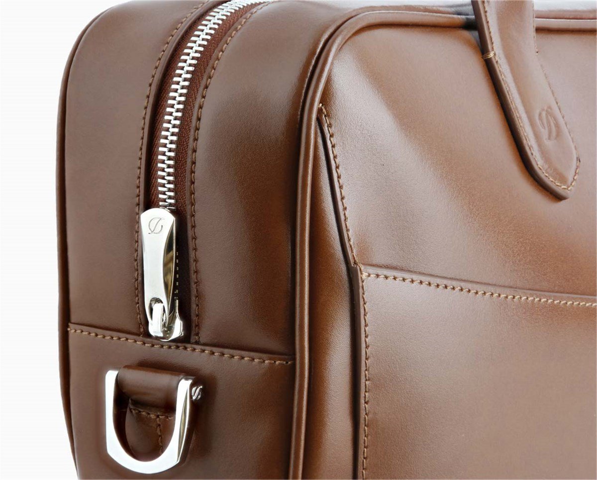 TR4469,S.T Dupont Line D Kahverengi Deri Evrak Çantası 181103