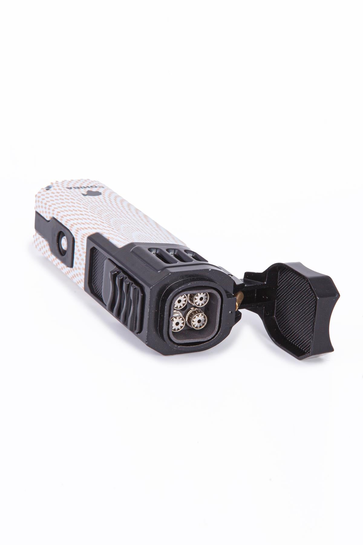TR7956,Cohiba 4 Torch Pürmüz Beyaz Desenli Puro Çakmağı