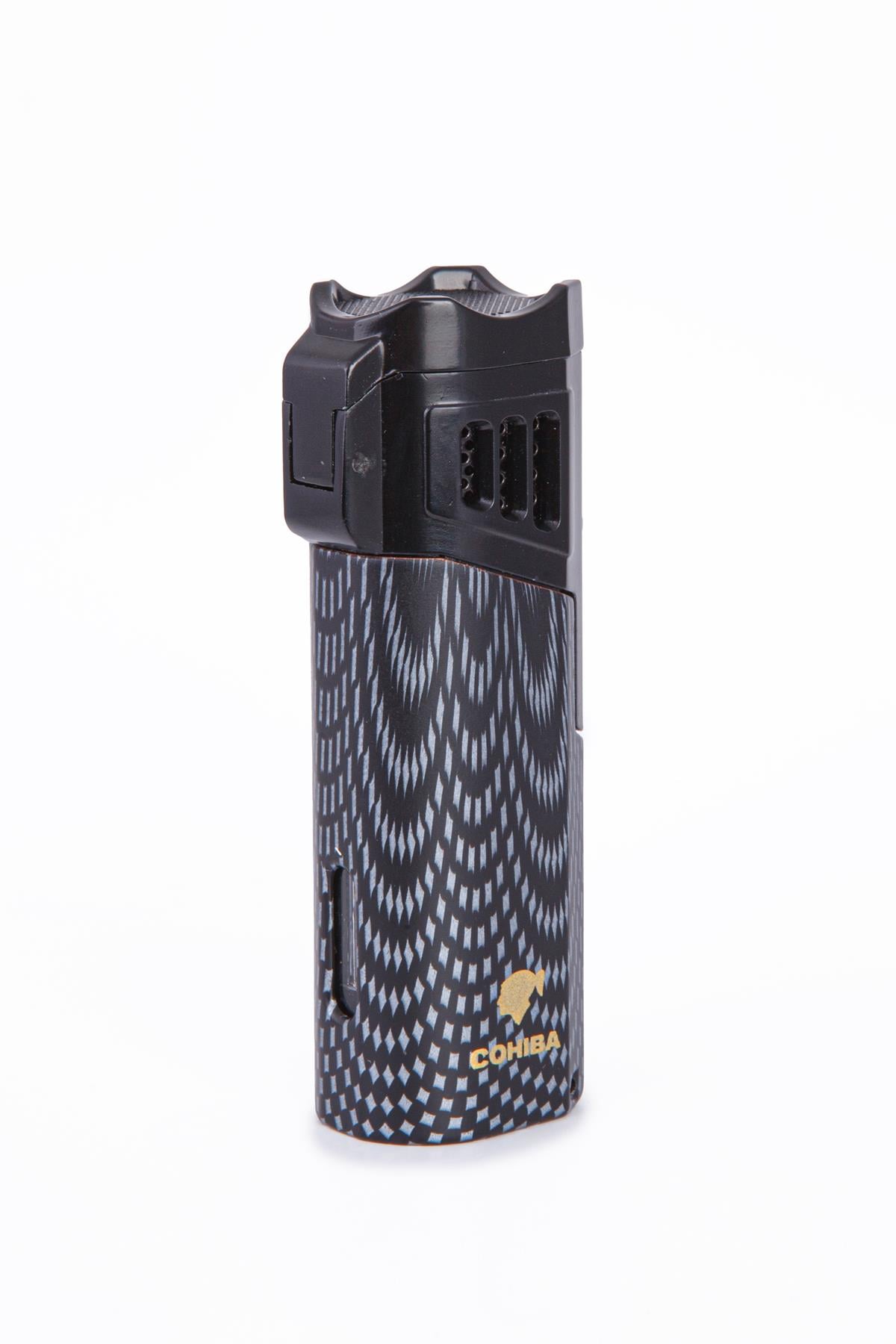 TR7955,Cohiba 4 Torch Pürmüz Siyah Desenli Puro Çakmağı