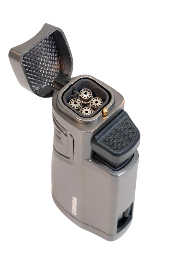 TR9514,Cohiba 4 Torch Pürmüz Delici Gunmetal Metal Puro Çakmağı