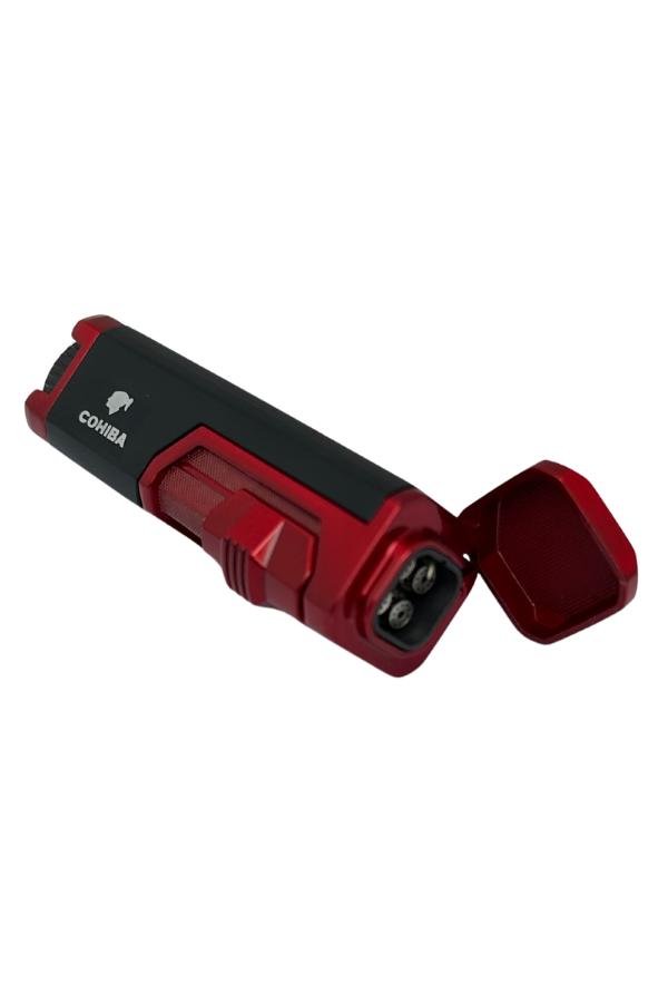 TR7625,Cohiba 4 Torch Pürmüz Kırmızı-Siyah Puro Çakmağı