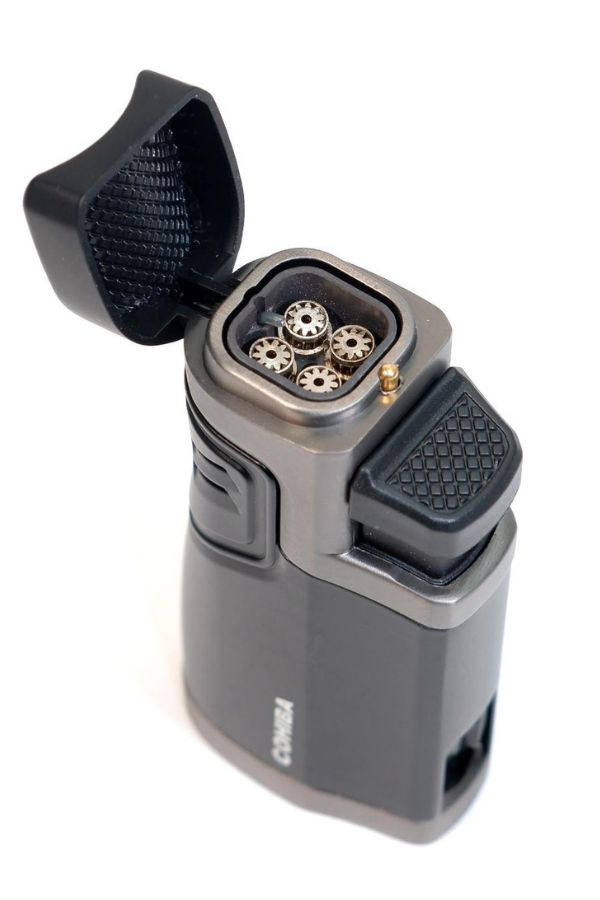 TR9494,Cohiba 4 Torch Pürmüz Delicili Siyah Metal Puro Çakmağı