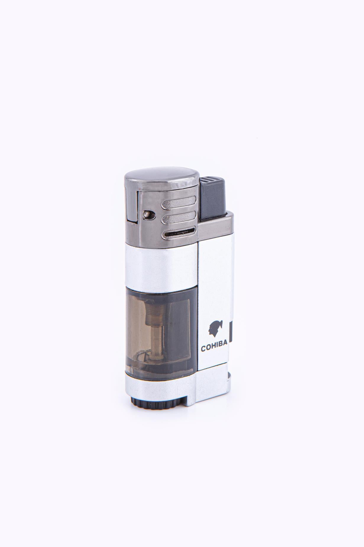 TR7279,Cohiba 4 Torch Pürmüz Gümüş Metal Puro Çakmağı