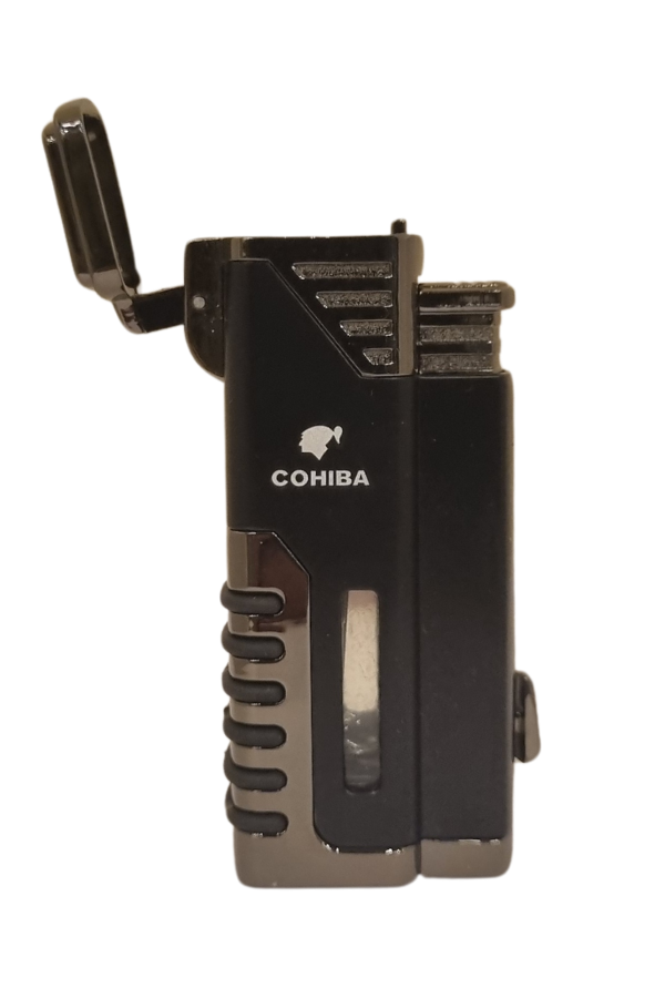 TR7929,Cohiba 4 Torch Pürmüz Siyah-Gunmetal Metal Puro Çakmağı