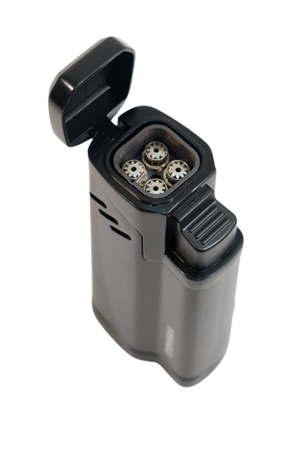 TR9598,Cohiba 4 Torch Pürmüz Delicili Siyah Metal Puro Çakmağı