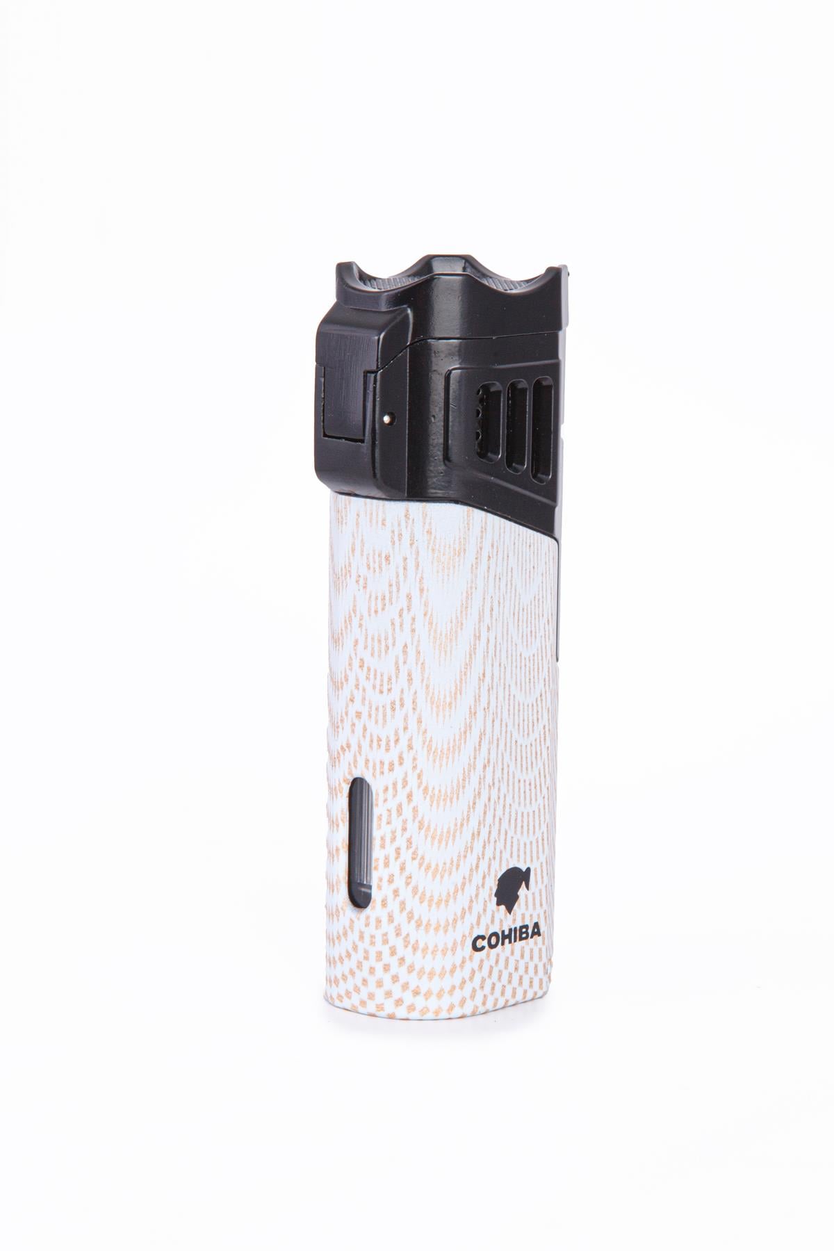TR7956,Cohiba 4 Torch Pürmüz Beyaz Desenli Puro Çakmağı