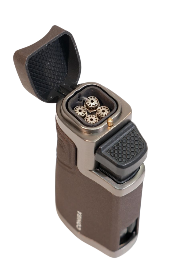 TR9493,Cohiba 4 Torch Pürmüz Delici Kahverengi Metal Puro Çakmağı