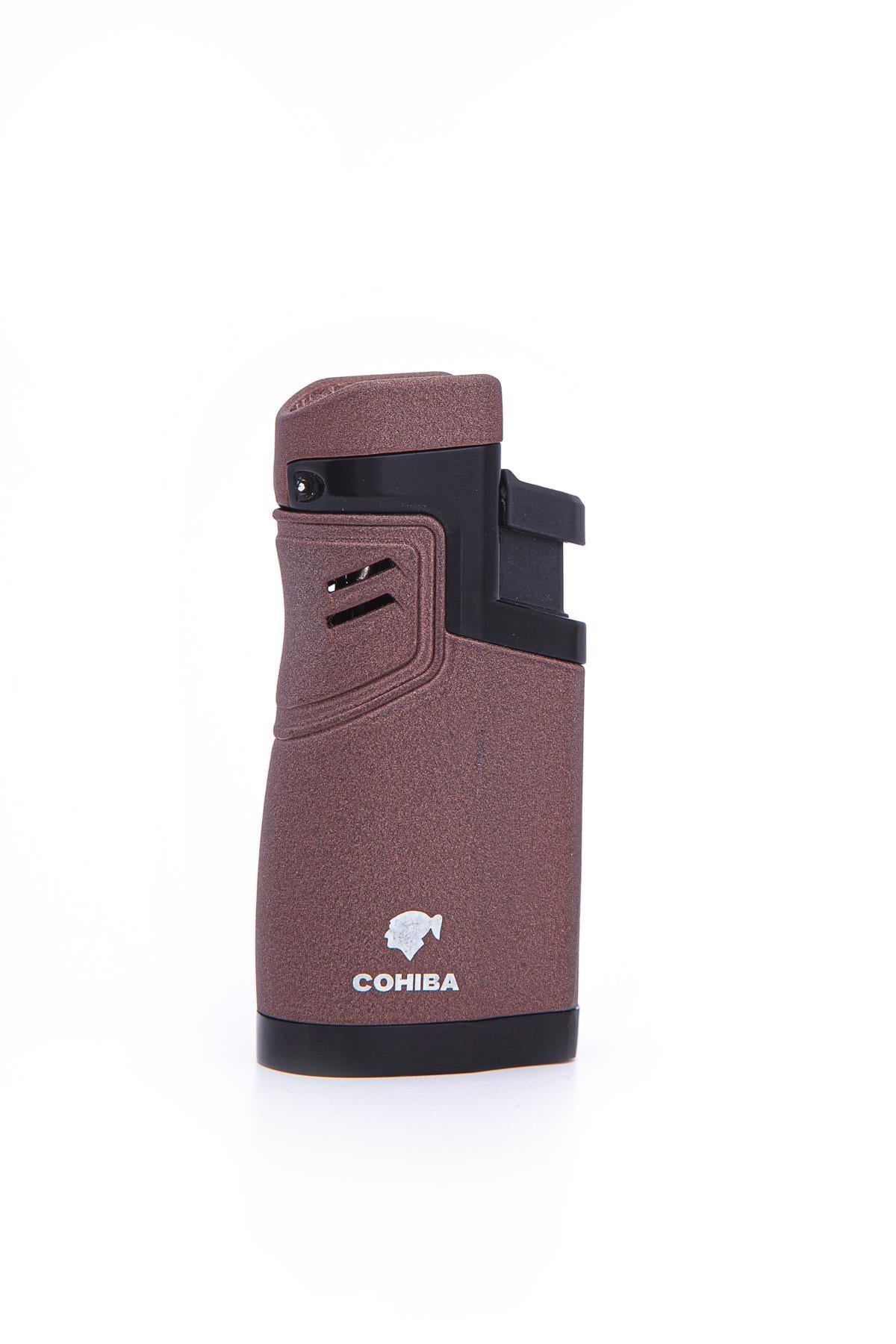 TR7246,Cohiba 4 Torch Pürmüz Mat Kahverengi Metal Puro Çakmağı