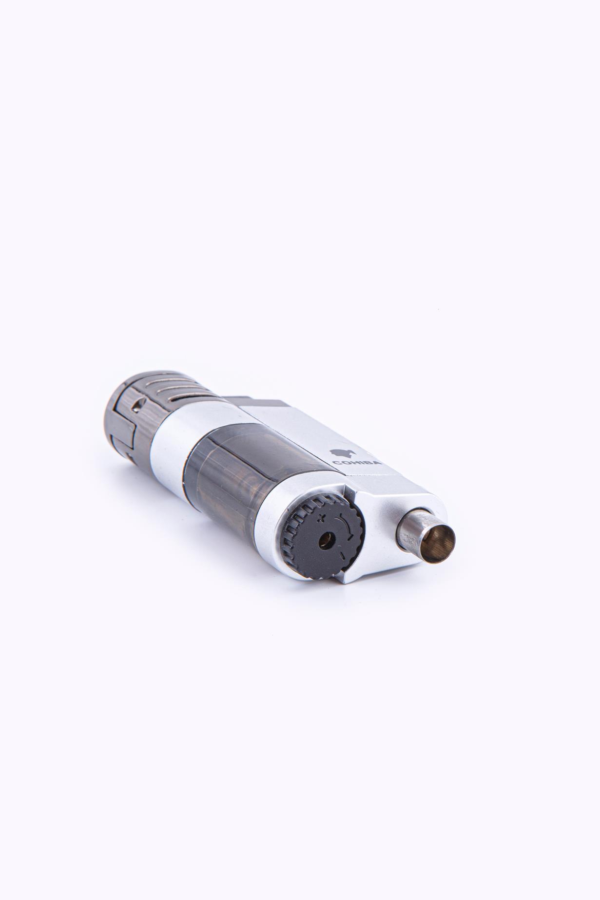 TR7279,Cohiba 4 Torch Pürmüz Gümüş Metal Puro Çakmağı