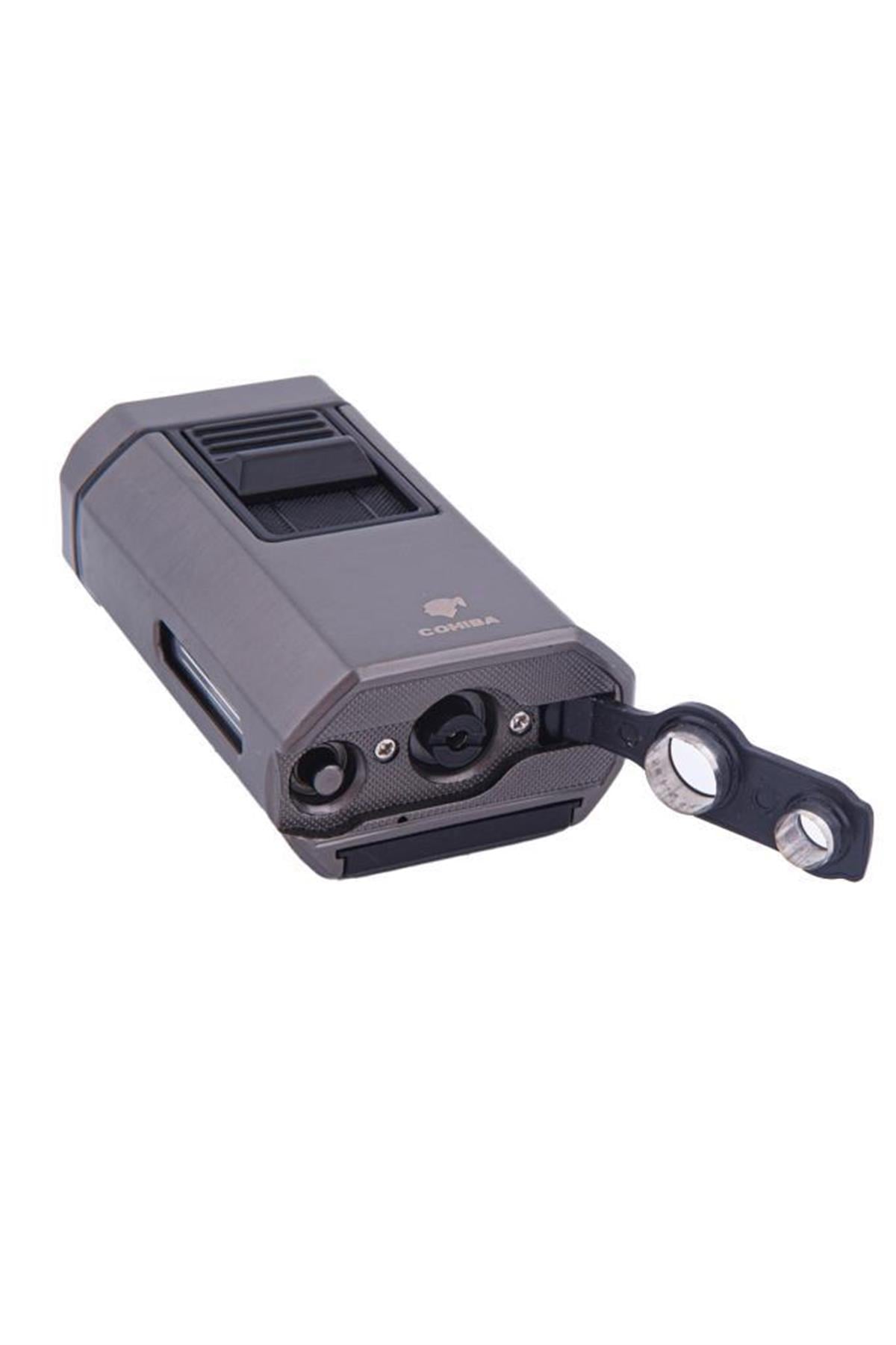 TR5915,Cohiba 4 Torch Gunmetal Masa Tipi Puro Çakmağı