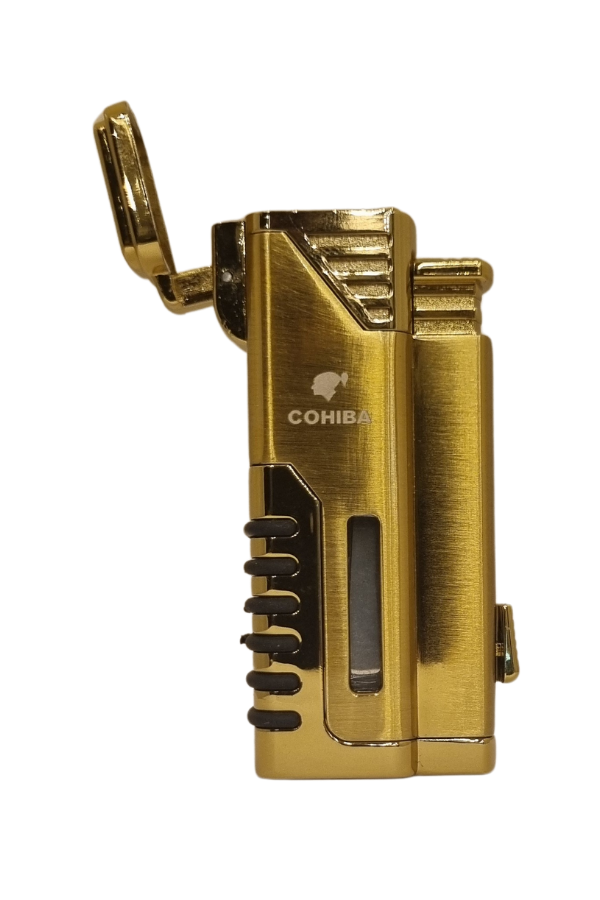 TR7926,Cohiba 4 Torch Pürmüz Gold Metal Puro Çakmağı