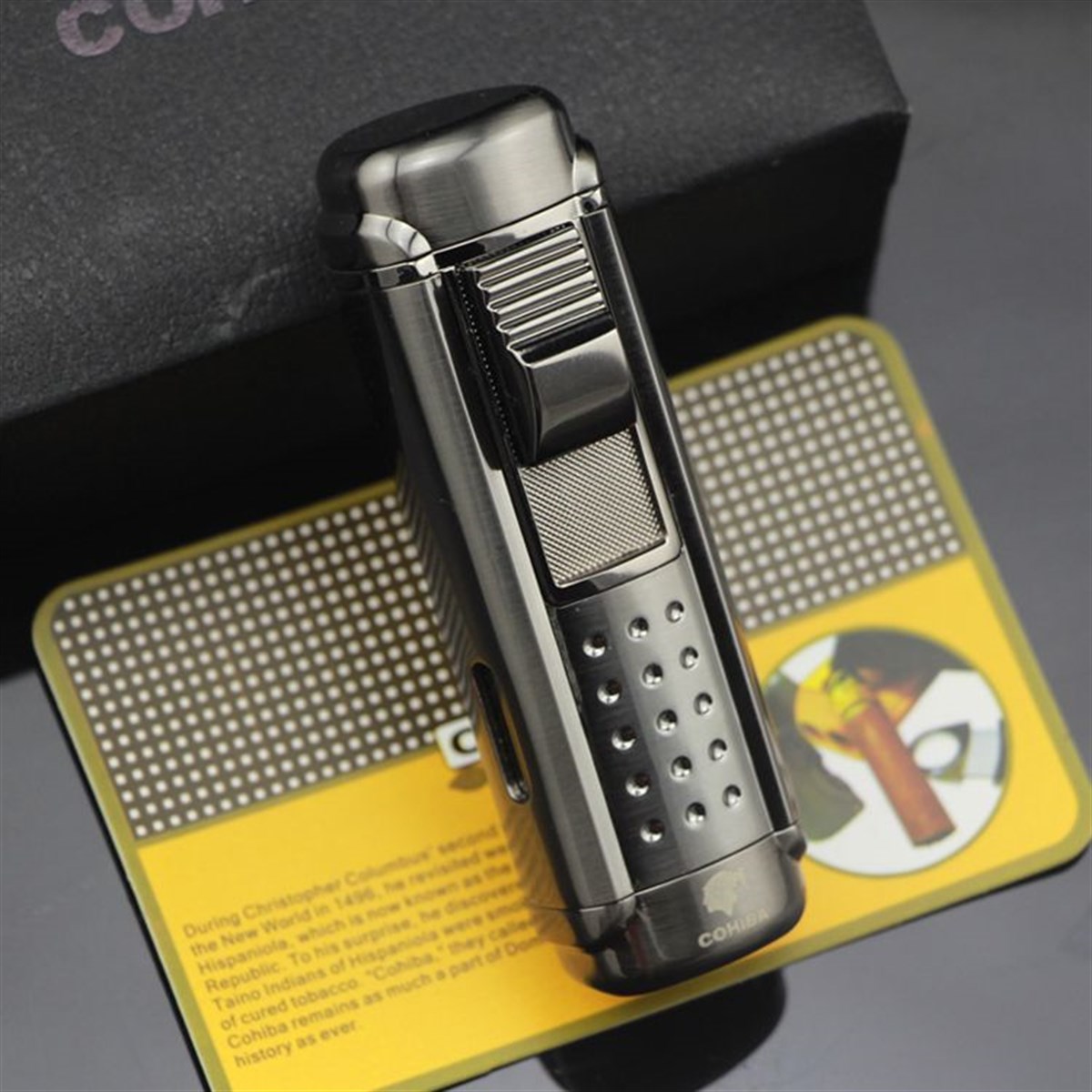 TR647,Cohiba Dört Torch Gunmetal Puro Çakmağı