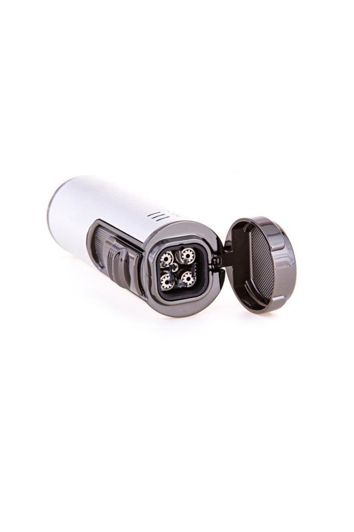 TR3502,Parmida 4 Torch Gümüş Puro Çakmağı