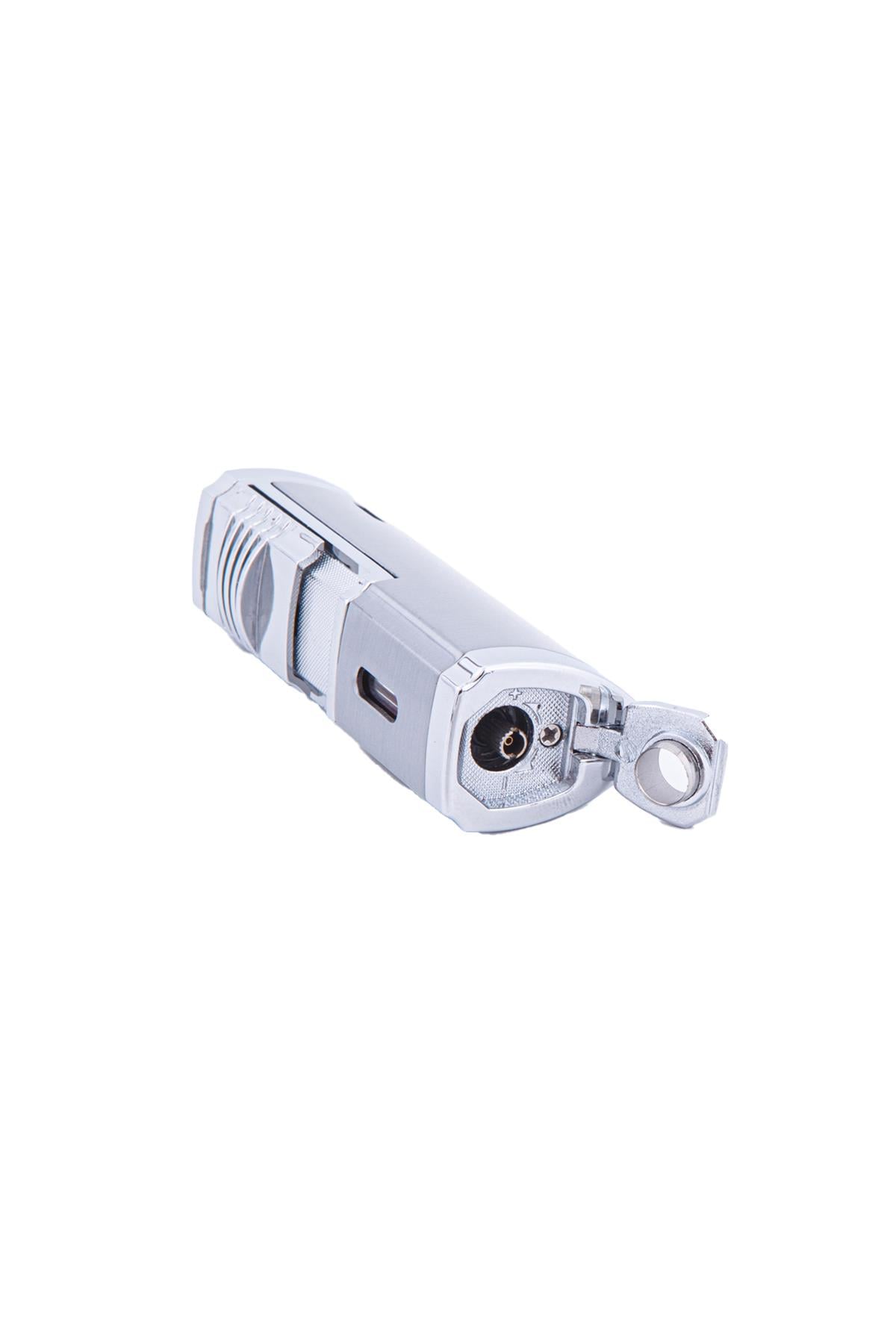 TR5900,Parmida Dört Torch  Gümüş Puro Çakmağı