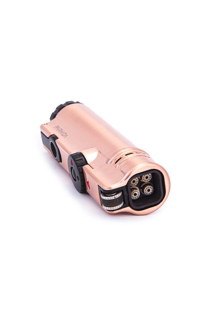 TR7189,Parmida 4 Torch Pürmüz Rose Gold Metal Puro Çakmağı