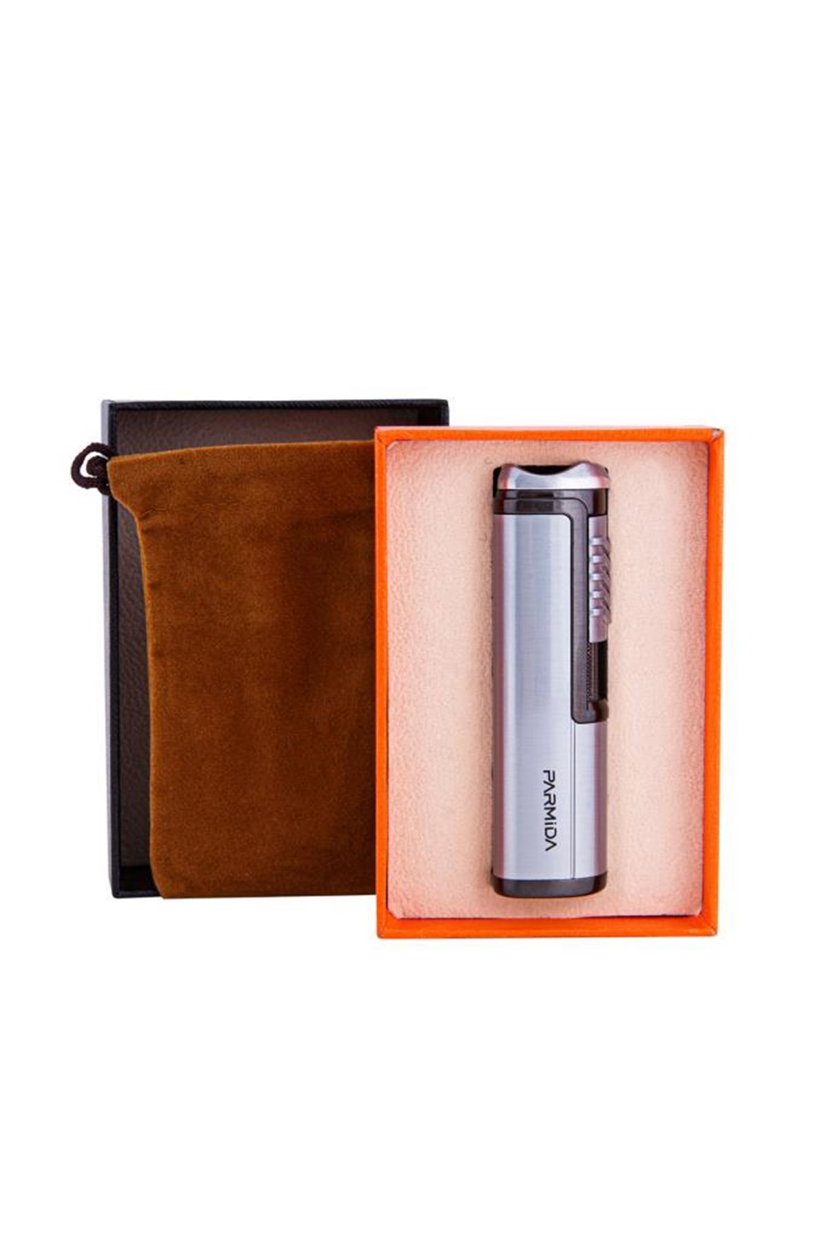 TR3518,Parmida Tek Torch Gri Puro Çakmağı