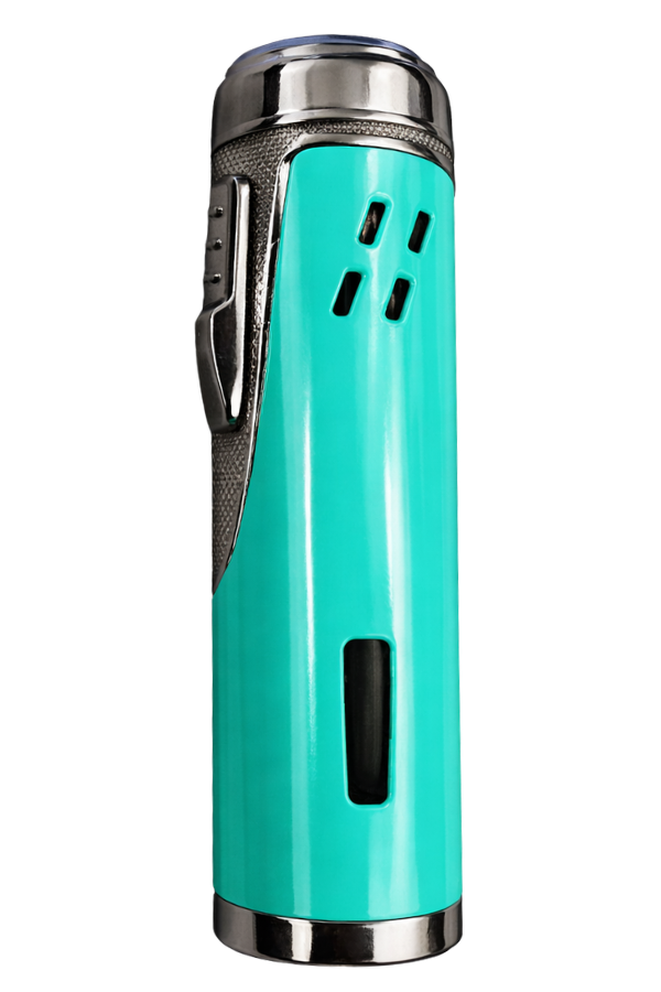 TR9311,Parmida 4 Torch Pürmüz Mavi Metal Puro Çakmağı