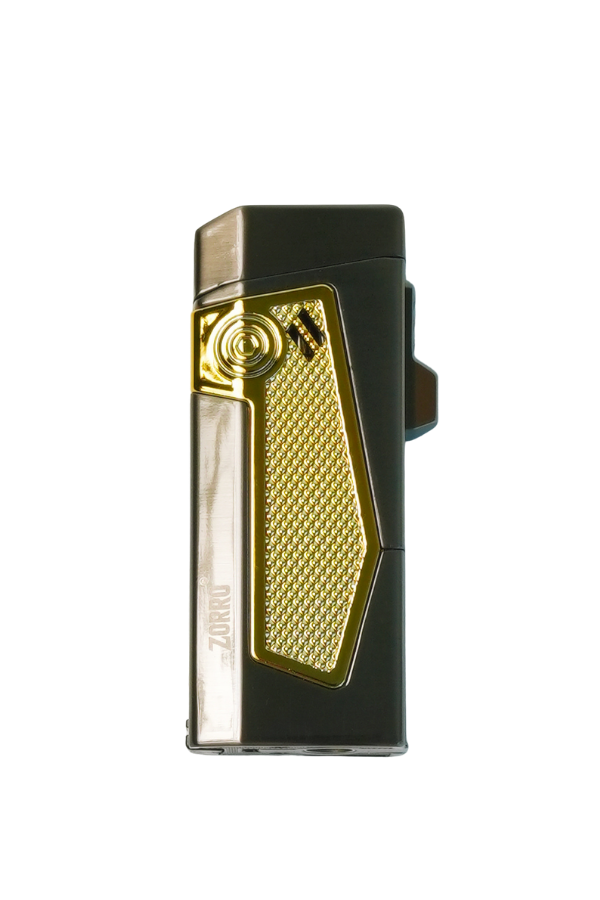 TRM1013,Zorro 4 Torch Pürmüz Gunmetal-Sarı Metal Puro Çakmağı