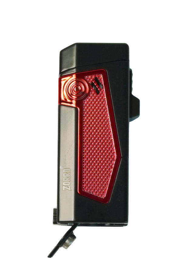 TRM1012,Zorro 4 Torch Pürmüz Siyah-Kırmızı Metal Puro Çakmağı