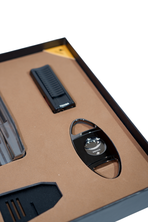 TR8801,Cohiba Çakmak Kesici Küllük Sehpa Siyah Dörtlü Puro Seti