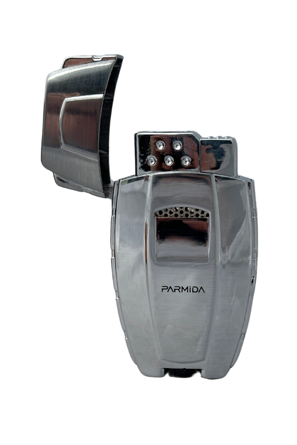 TR8338,Parmida Çakmak Kesici Küllük Sehpa Dörtlü Gümüş Puro Seti