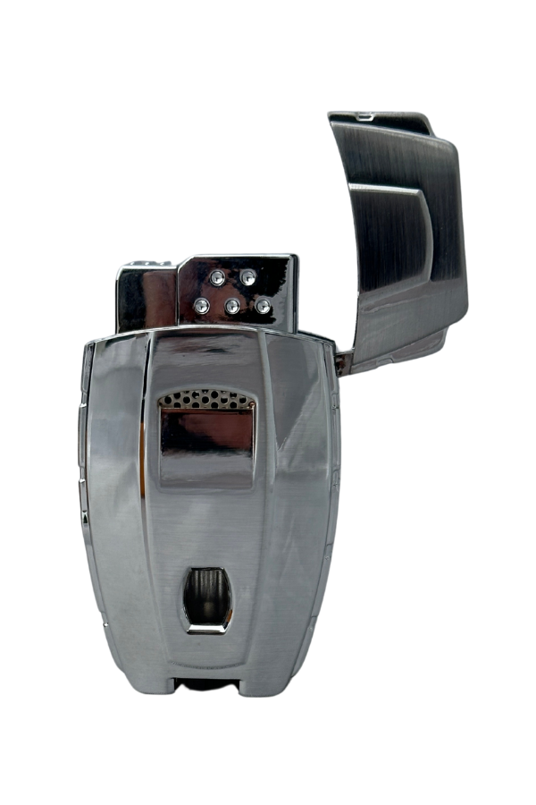 TR8338,Parmida Çakmak Kesici Küllük Sehpa Dörtlü Gümüş Puro Seti