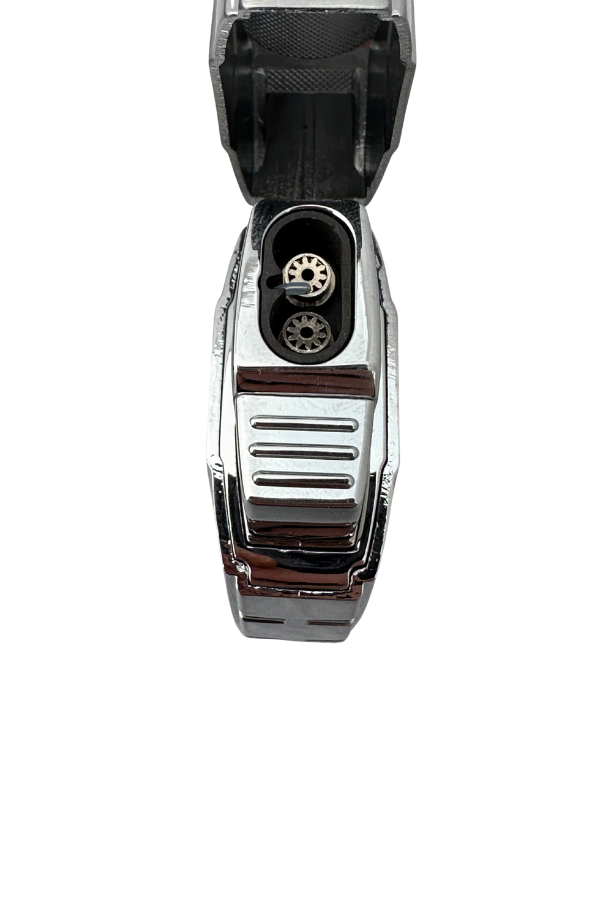 TR8338,Parmida Çakmak Kesici Küllük Sehpa Dörtlü Gümüş Puro Seti