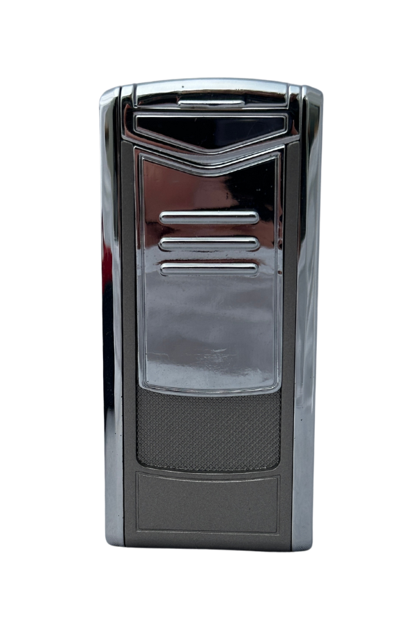 TR8342,Parmida Çakmak Küllük Kesici Sehpa Dörtlü Gümüş Puro Seti