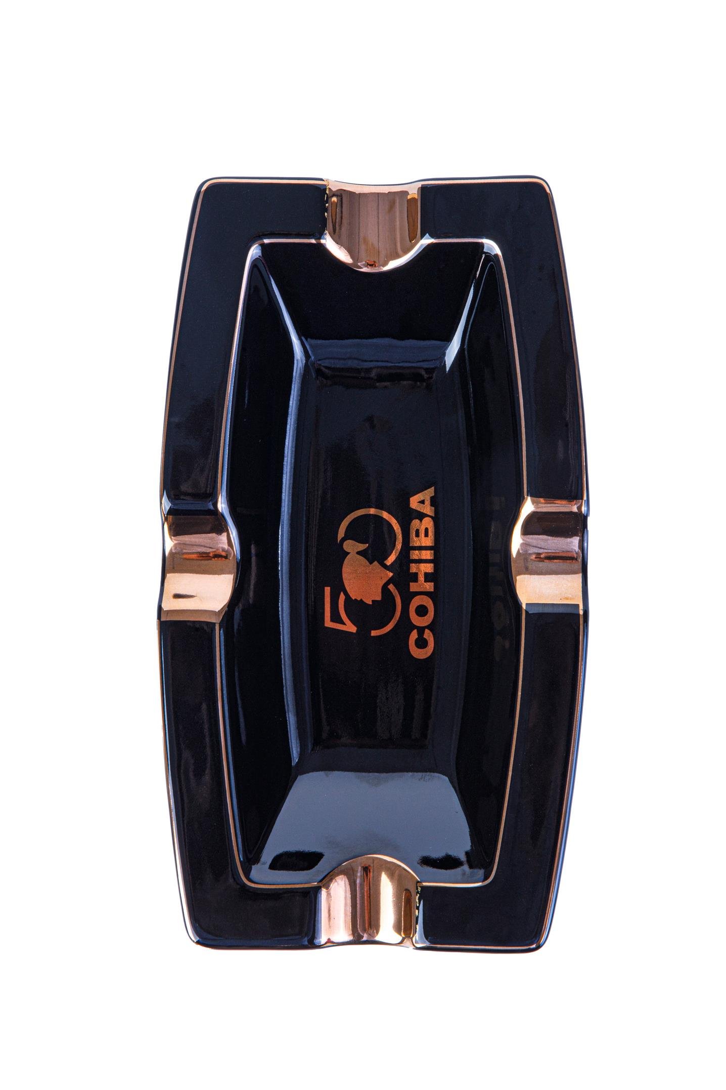 TR8259,Cohiba 50. Yıl Siyah-Gold Porselen Dörtlü Puro Küllüğü