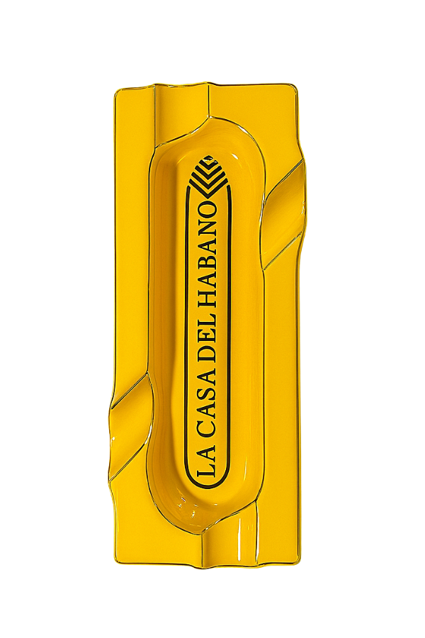 TR8847,La Casa Del Habano Sarı Porselen Dörtlü Puro Küllüğü