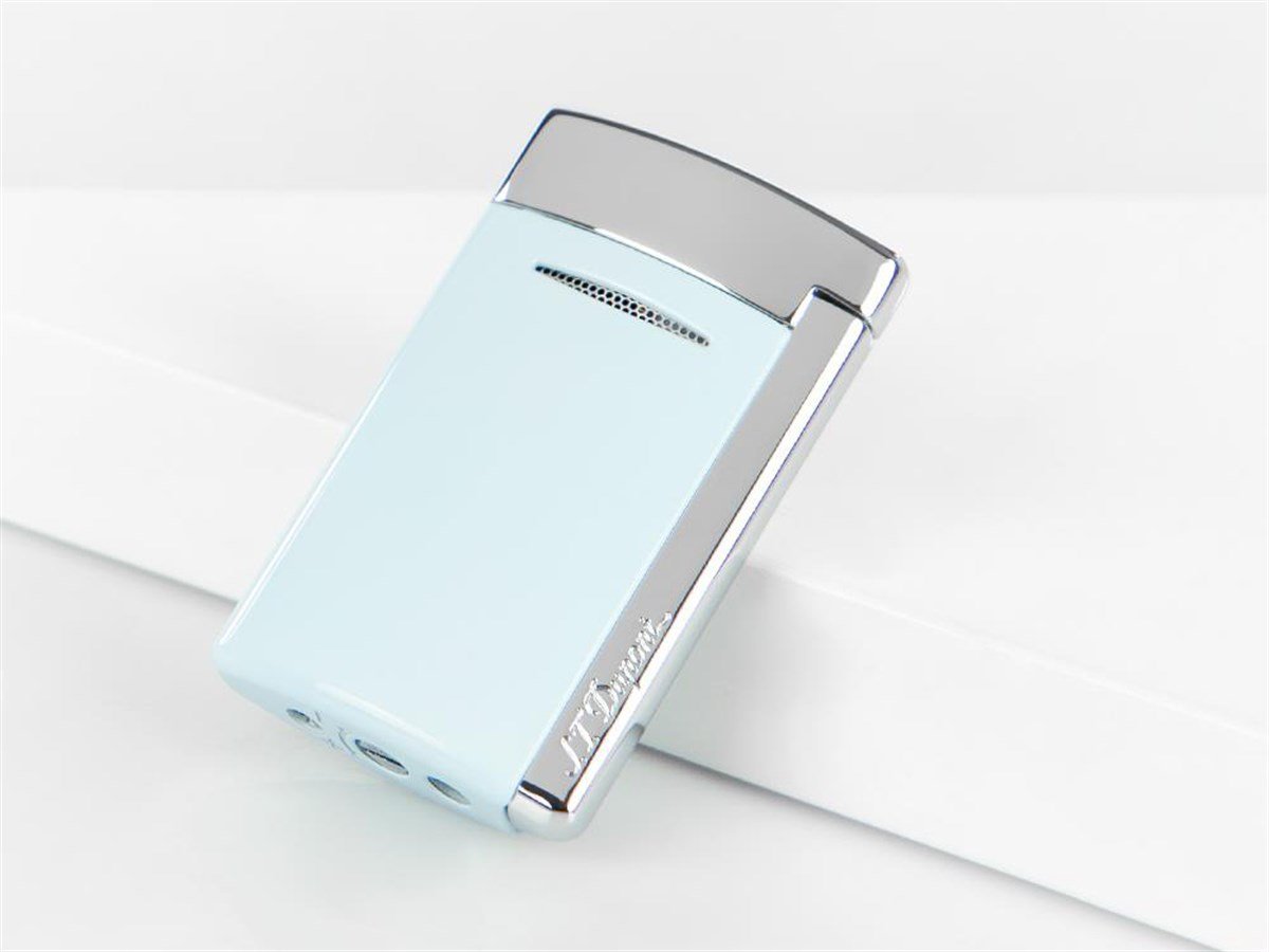 TR4458,S.T Dupont Minijet Puro Çakmağı Krom Mavi 10879