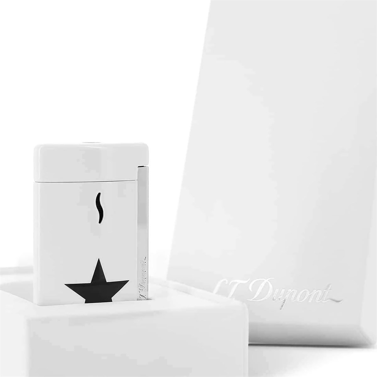 TR4355,S.T Dupont Minijet Star Beyaz Puro Çakmağı 10532 