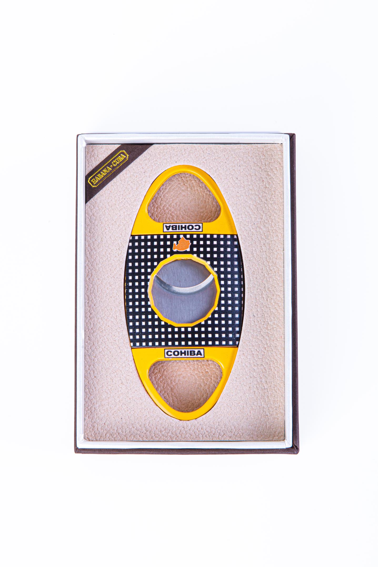 TR8296,Cohiba Sarı-Siyah Metal Puro Makası Kesici