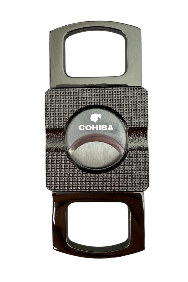 TR8726,Cohiba Gunmetal Düz Çizgi Detaylı Metal Puro Makası Kesici