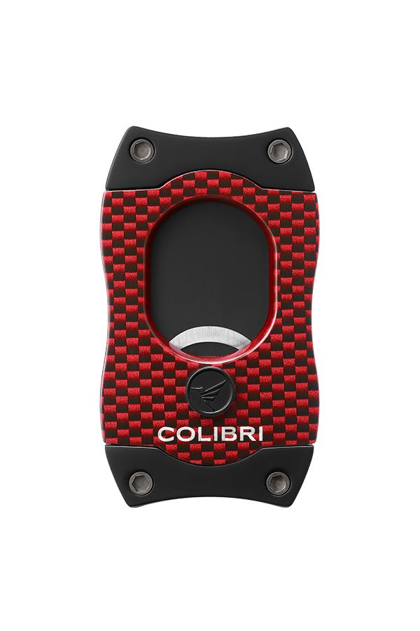 TR6775,Colibri S-Cut Karbonfiber Kırmızı Puro Makası Kesici