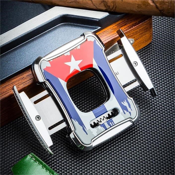 LB-329,Lubinski Cuba Flag Kılıflı Kare Puro Kesici (60Ring)