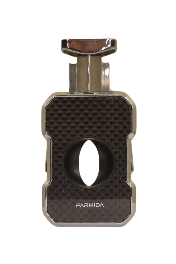 TR7963,Parmida Gümüş Karbon Desenli Metal Puro Makası Kesici